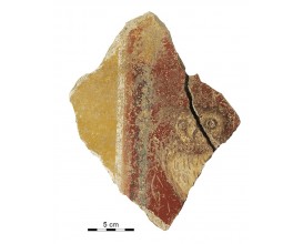 Fragmento de pared decorado con un mochuelo (Cástulo, Linares, España)